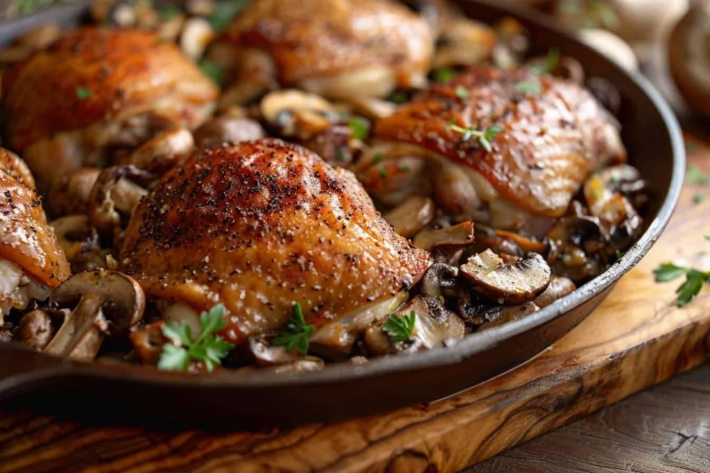 Pintade aux champignons