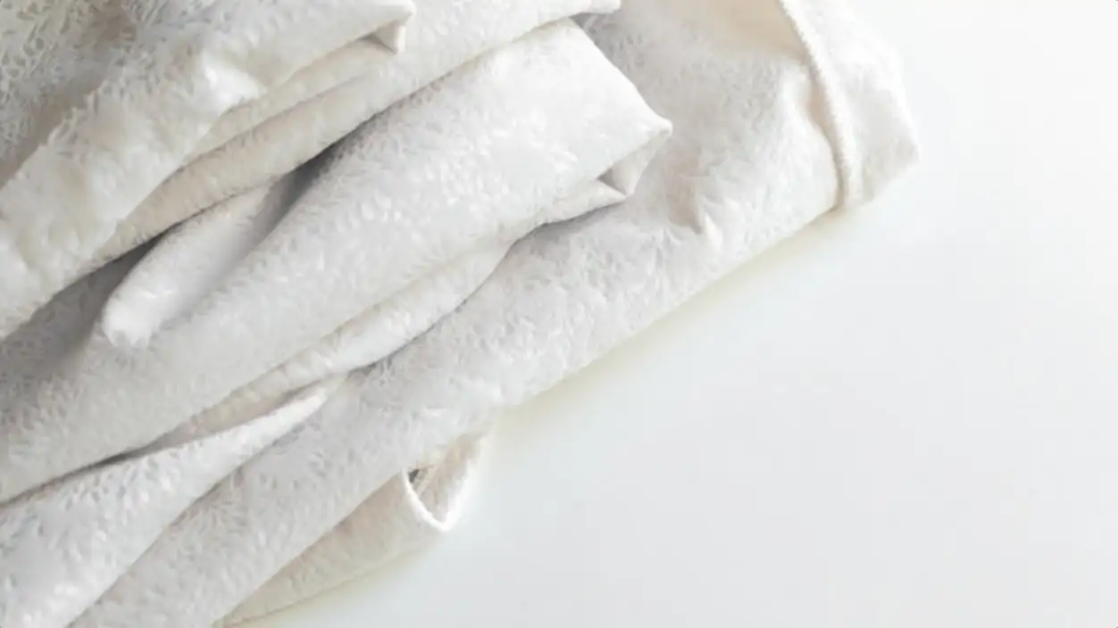 minimalistic white crumpled fabric with pattern