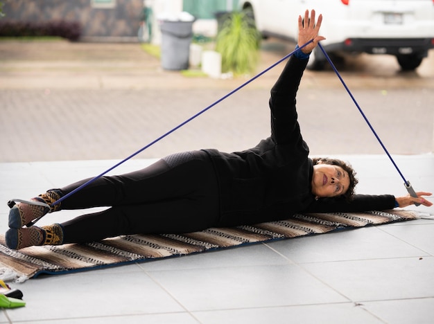 Adult woman doing yoga