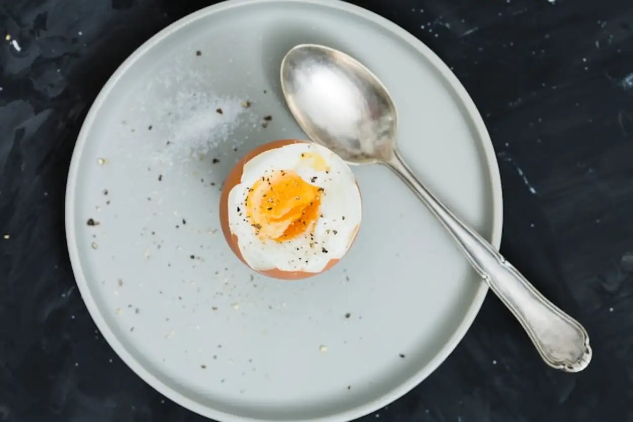 Breakfast with hard boiled eggs
