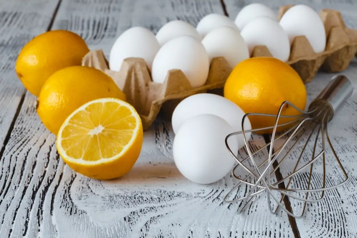 Ingredients for homemade lemon tart with lavender