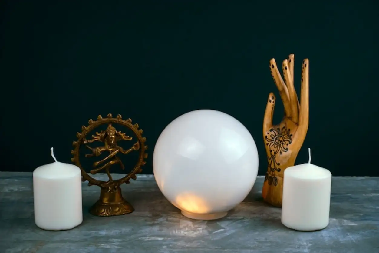 Esoteric still life with a crystal ball