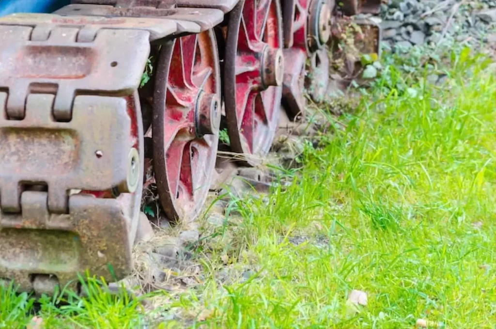 Close-up of damaged field
