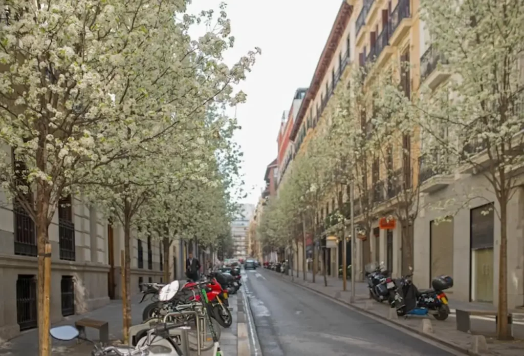 Streets of madrid in spring Madrid Spain March 2021 The Arenal street in downtown Madrid in Spain Europe