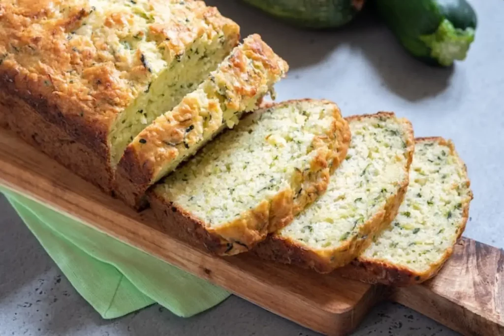 Fresh zucchini bread loaf cake on a table