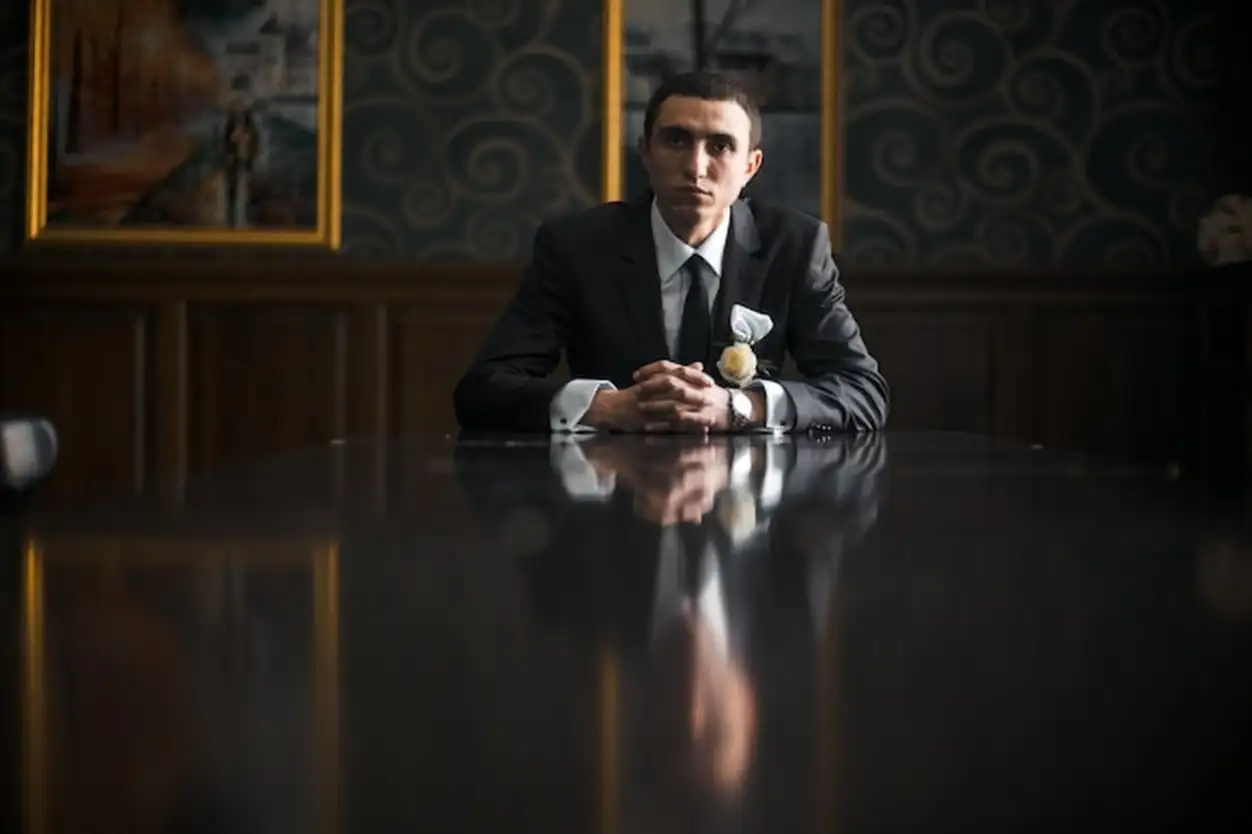 Serious man in stylish suit