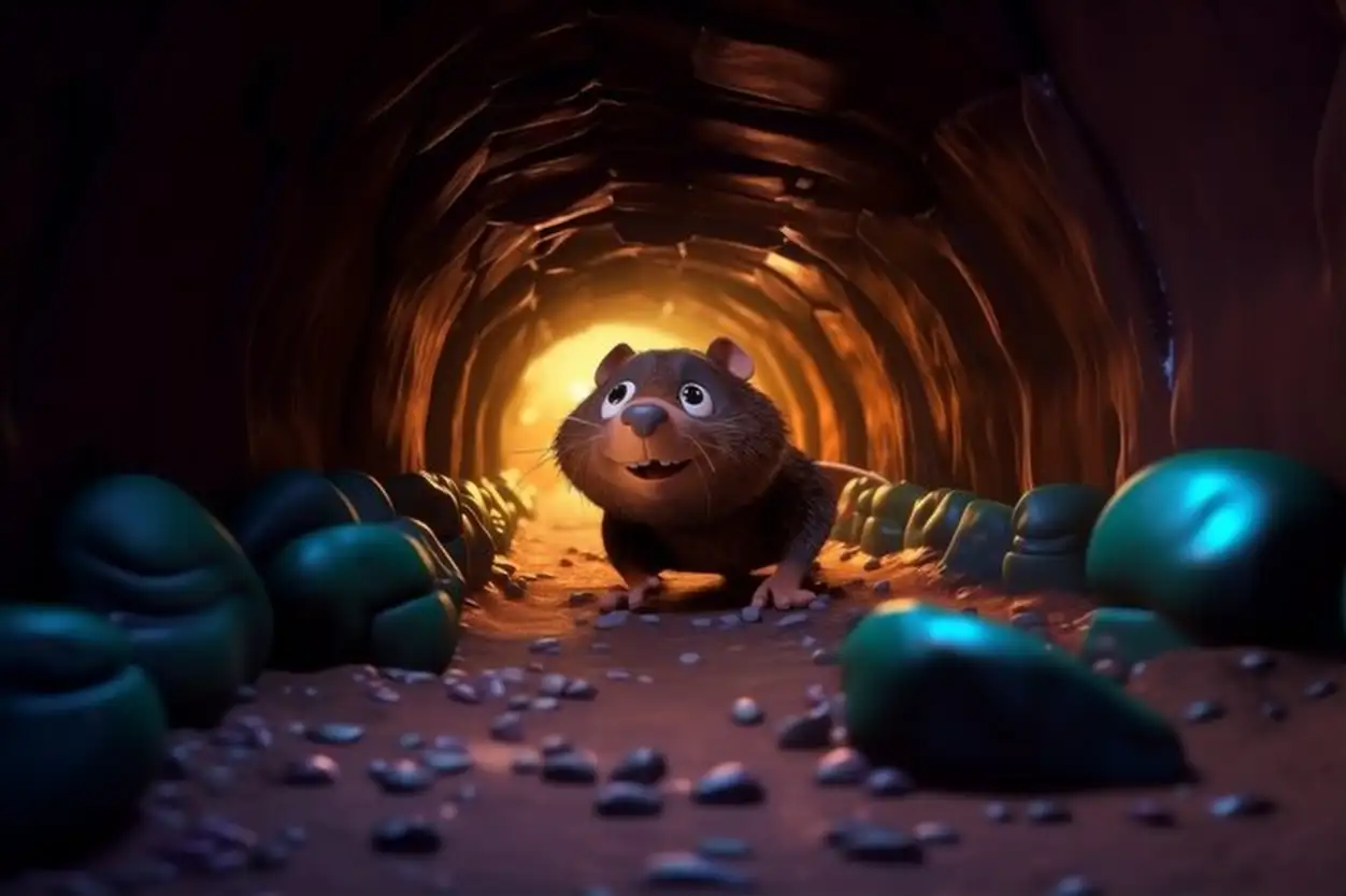 3d cartoon wild animal in nature