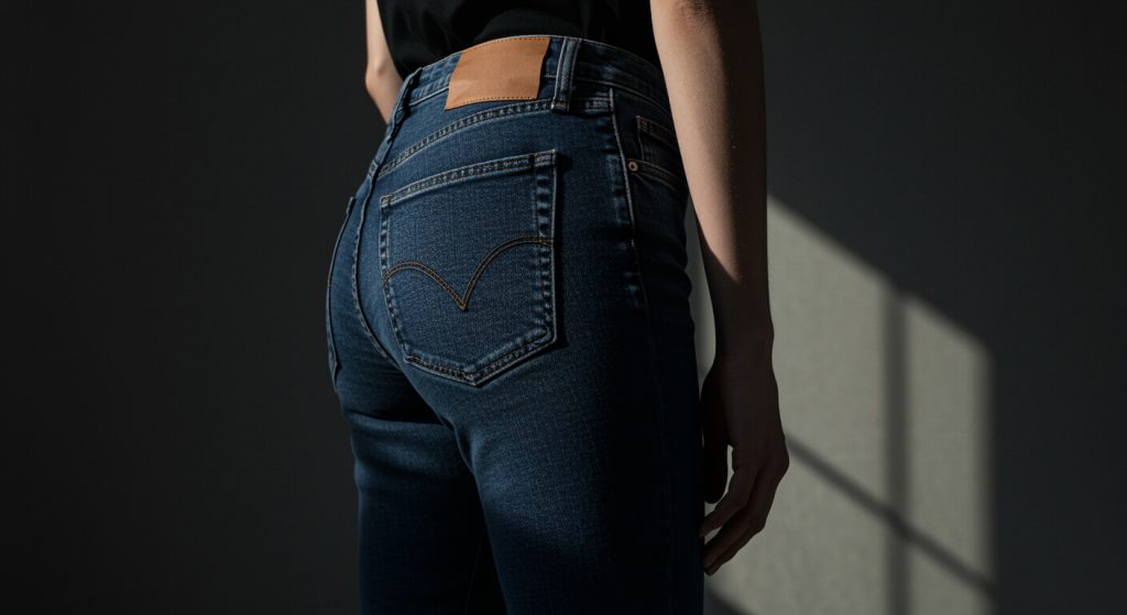 Femme portant un jean slim