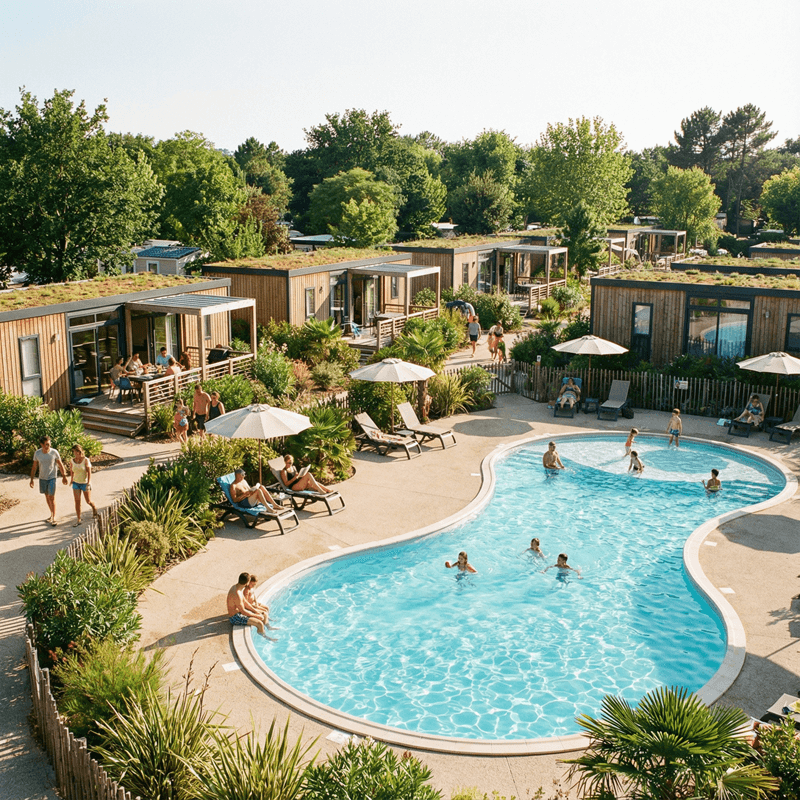 6971007d8e4941769013373 (1) Espace de détente avec mobil-homes et piscine