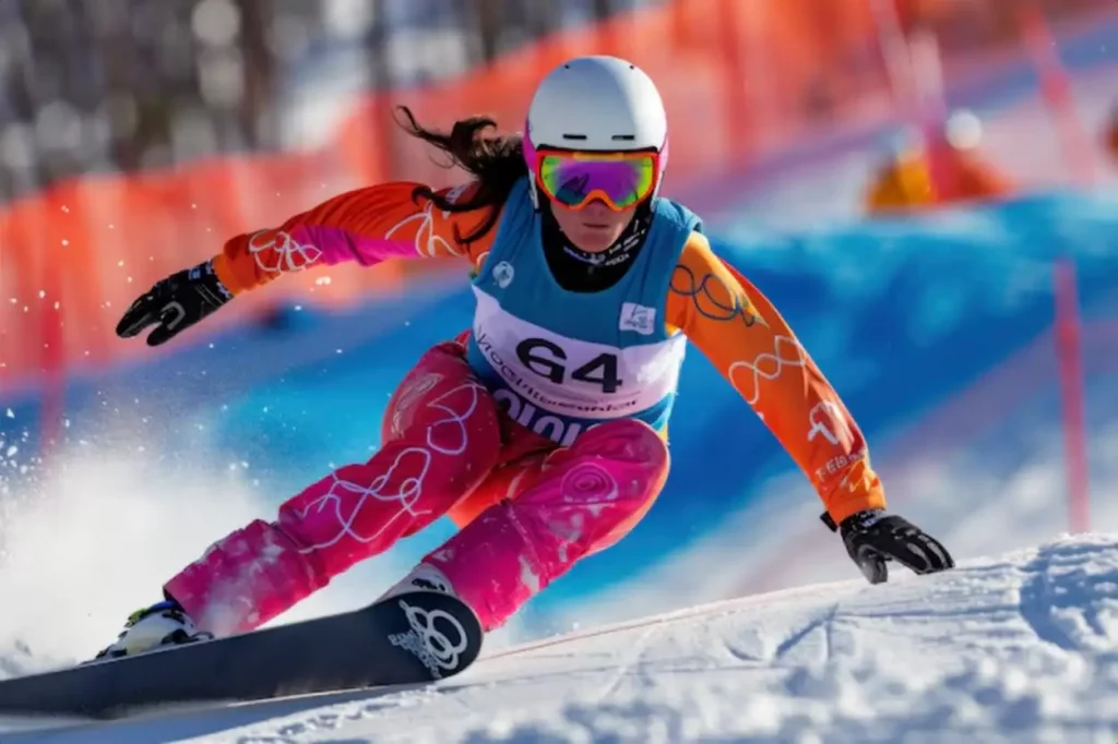 Portrait of athletic woman competing in the olympic games tournament