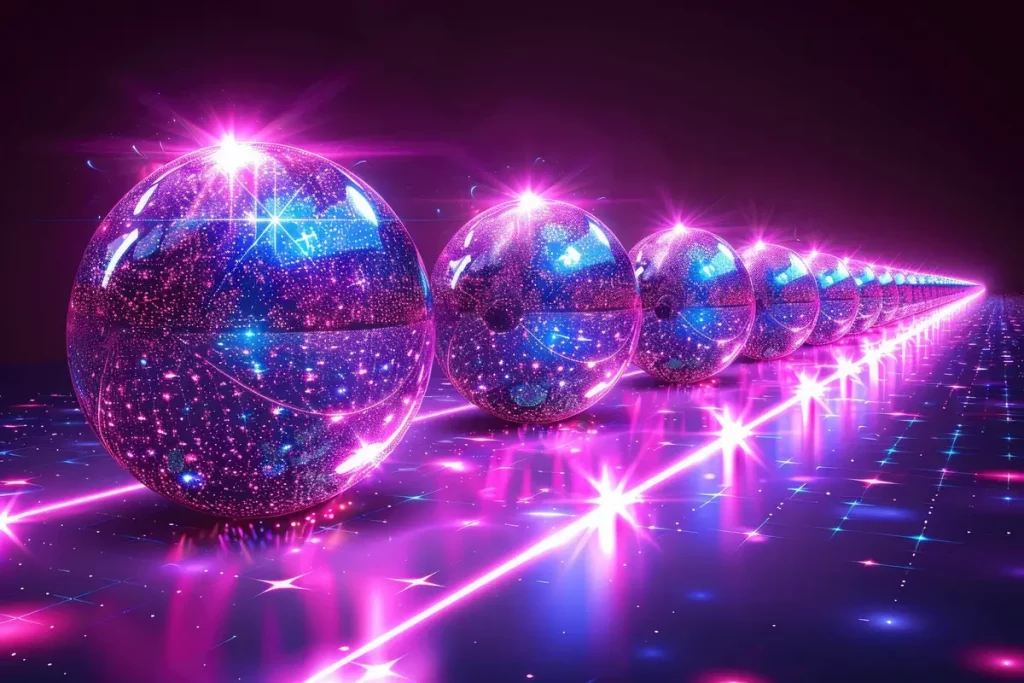boite nuit 80s disco boule facettes neon