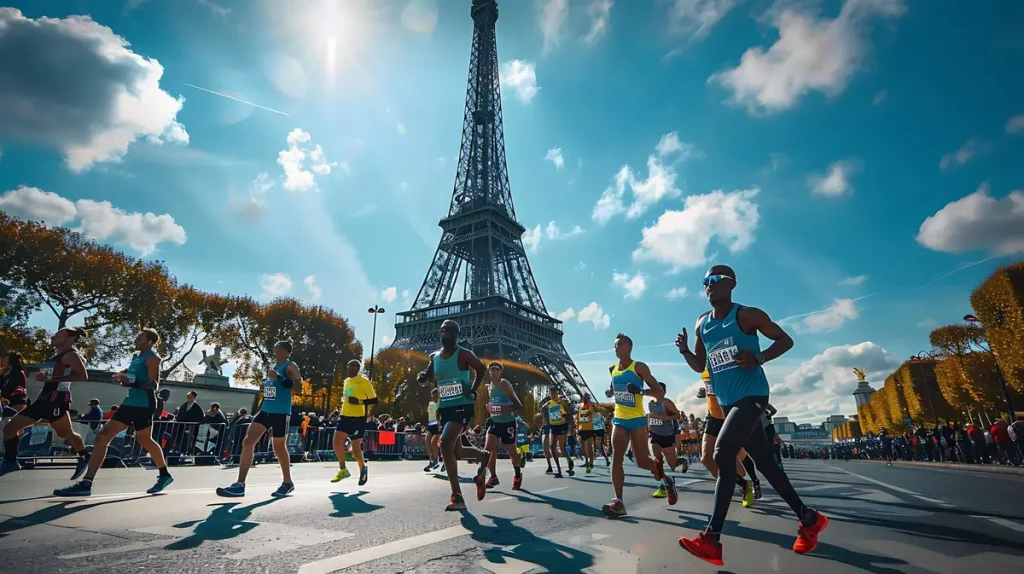 course 10km Paris coureurs Seine Tour Eiffel
