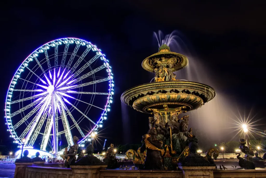 fête foraine Tuileries grande roue nuit Paris