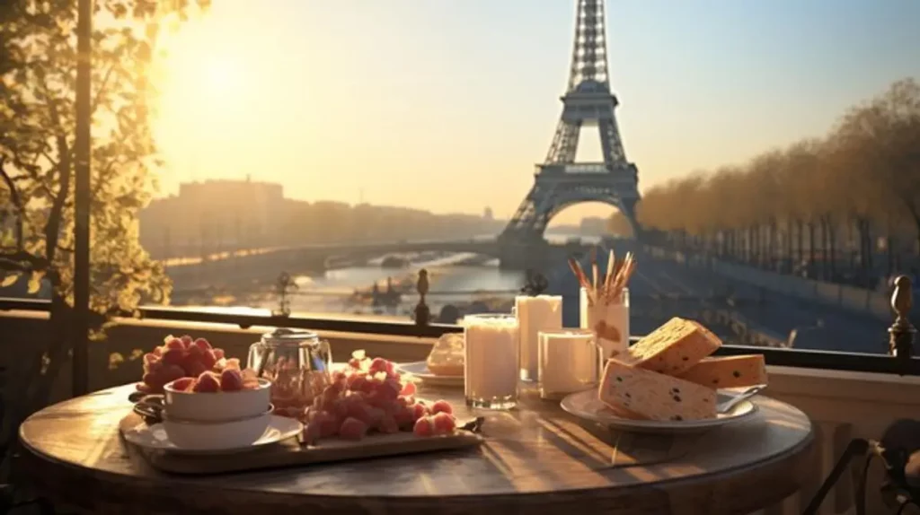 table gastronomique Paris vue tour Eiffel